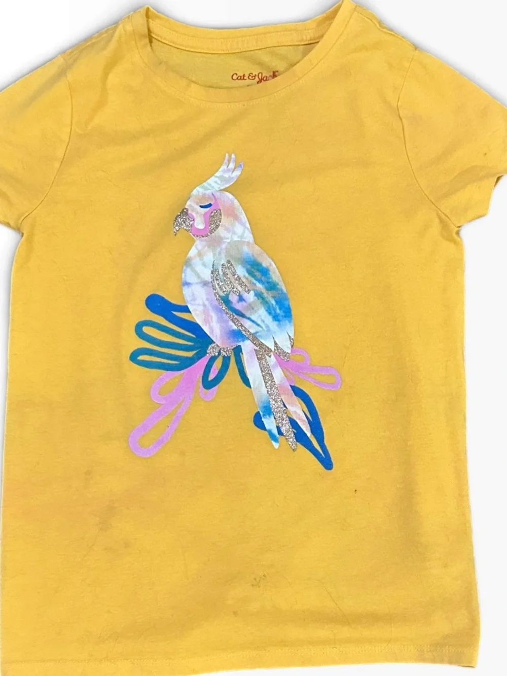 Cat & Jack Girls Shimmery Graphic Tees & Tank Top Bundle Size 7-8 - Lot of 4